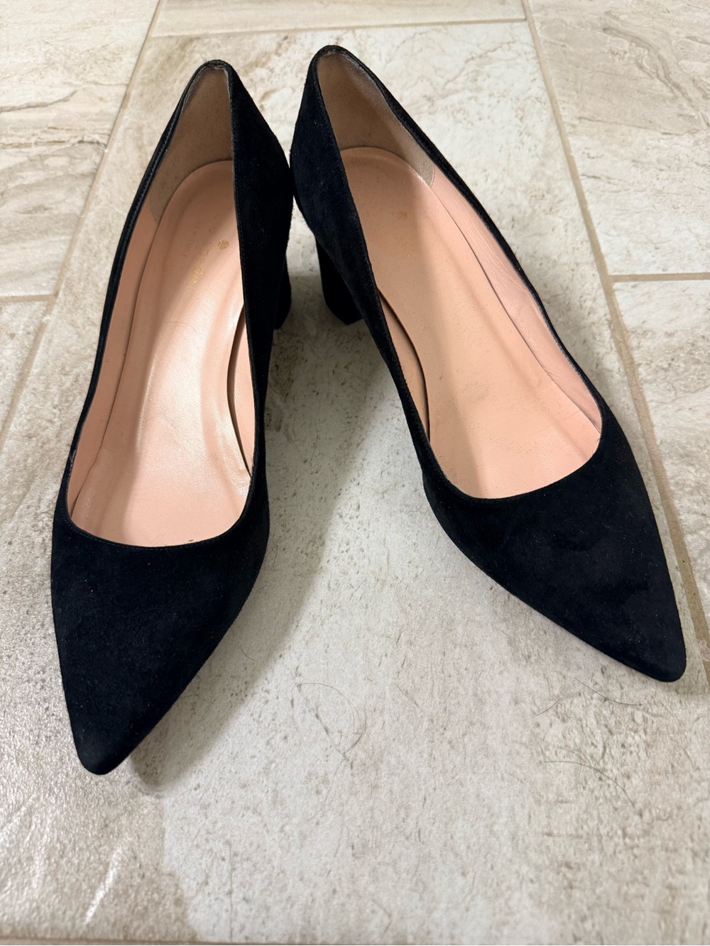 Kate Spade Black Pointed-Toe Block Heel Pumps // Sz 9